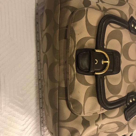 Coach Signature Campbell Large Satchel Bag Khaki - Picture 3 of 8